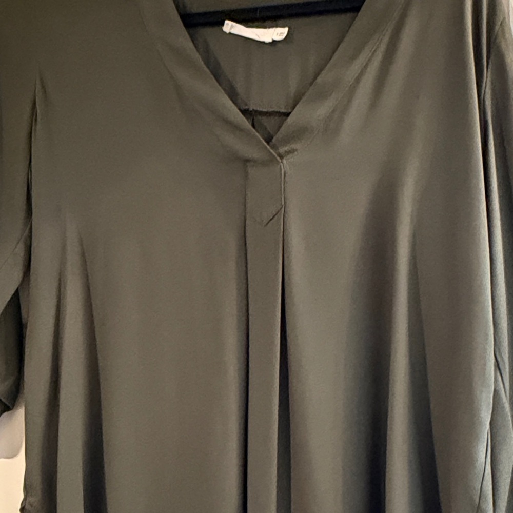 Lush Dark Olive Women's Blouse - Picture 3 of 3